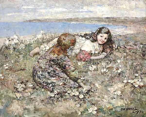 Spring Roses Oil Painting by Edward Atkinson Hornel