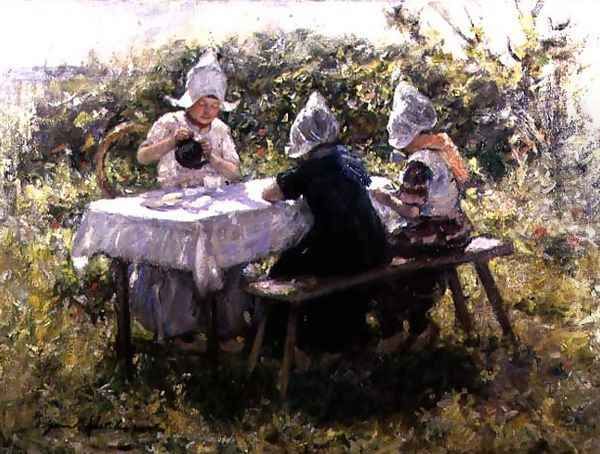 The Tea Party Oil Painting by Robert Gemmell Hutchison