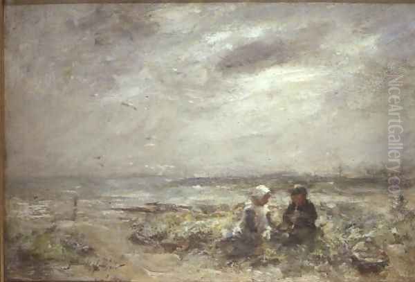 Children of the Dunes Oil Painting by Robert Gemmell Hutchison