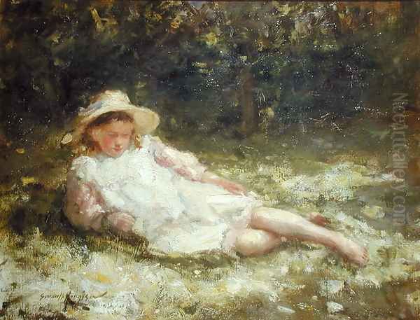 Idle Moments Oil Painting by Robert Gemmell Hutchison