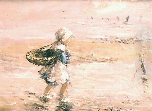 The Little Fishergirl Oil Painting by Robert Gemmell Hutchison