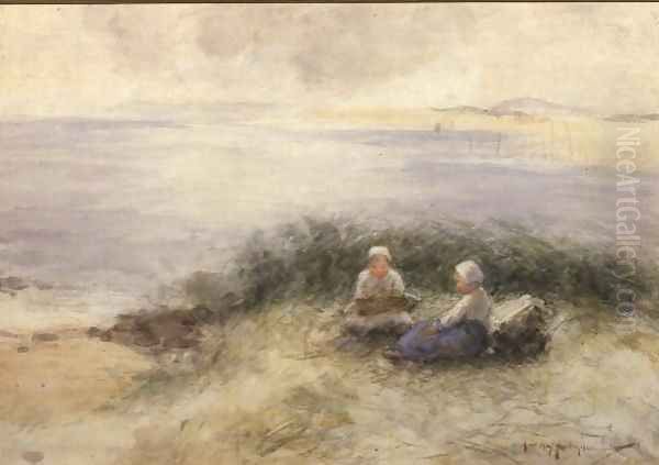 A Summer Sea Oil Painting by Robert Gemmell Hutchison