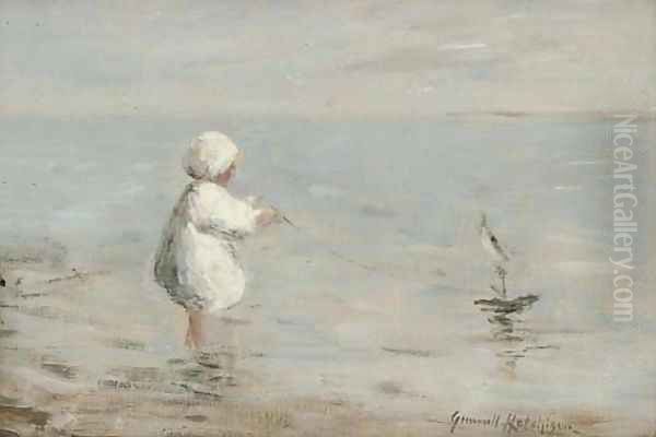 The toy boat Oil Painting by Robert Gemmell Hutchison