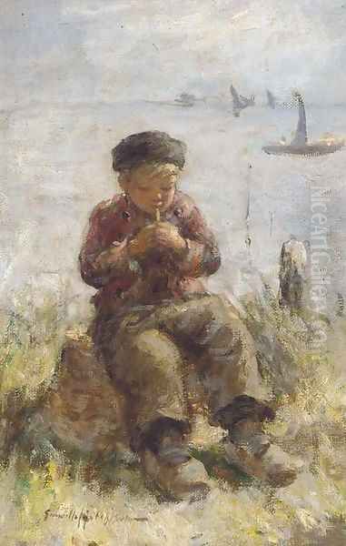 A Dutch boy Oil Painting by Robert Gemmell Hutchison