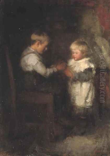 The Cat's Cradle Oil Painting by Robert Gemmell Hutchison