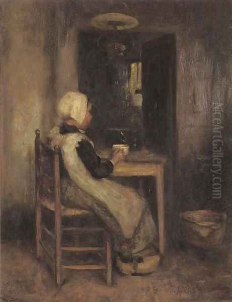 The mid-day meal Oil Painting by Robert Gemmell Hutchison