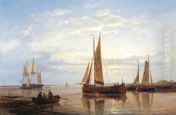 A calm sailing Oil Painting by Abraham Hulk Jun.