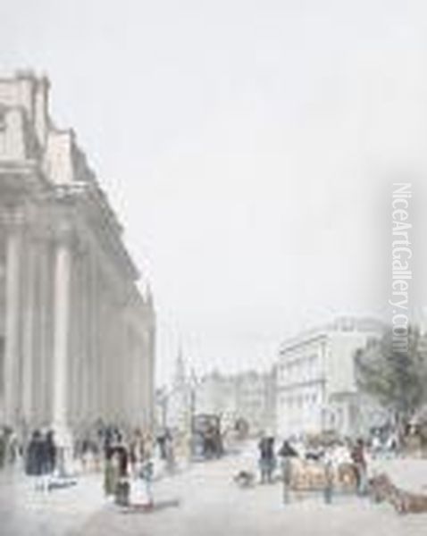 Board Of Trade, Whitehall Oil Painting by Thomas Shotter Boys