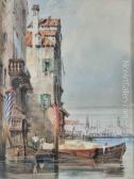 Gondole A Venise Oil Painting by Thomas Shotter Boys