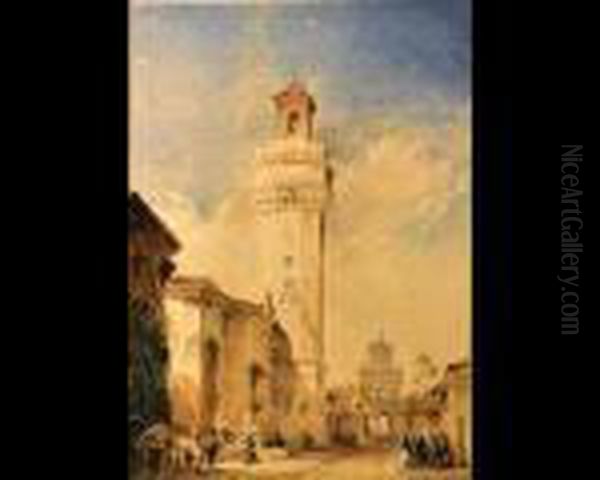 View Of A Tower And An Ornate Gateway Oil Painting by Thomas Shotter Boys