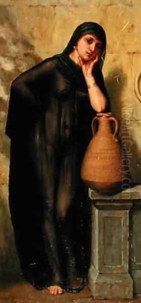 An Egyptian Water Carrier Oil Painting by Arthur Hill