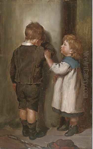 A comforting word Oil Painting by Arthur Hill