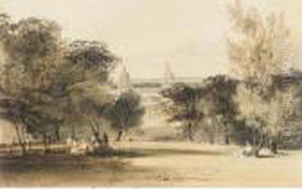 Greenwich Hospital From The Park Oil Painting by Thomas Shotter Boys