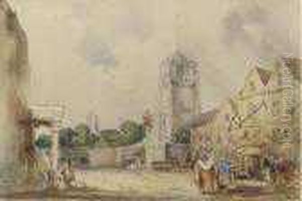 A View Of Putney Looking Towards The Bridge Oil Painting by Thomas Shotter Boys