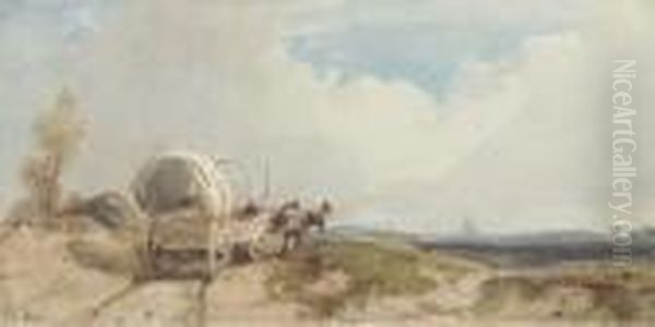 Landscape With A Wagon Oil Painting by Thomas Shotter Boys