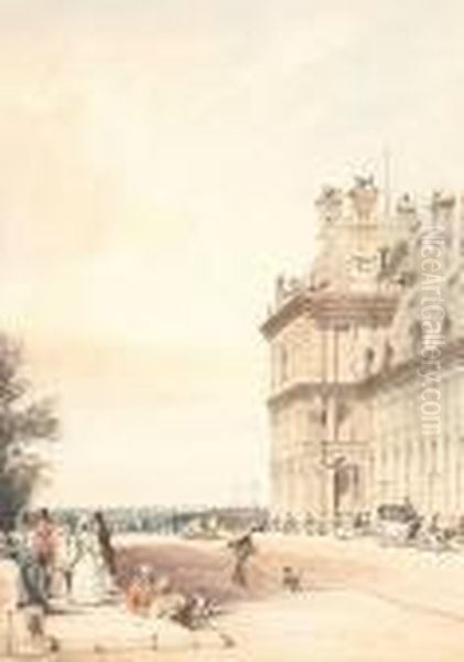 Pavilion De Flore, Tuileries, Paris Oil Painting by Thomas Shotter Boys