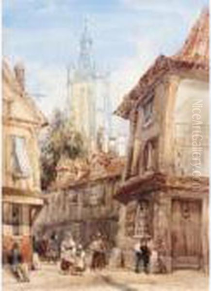 La Tour D'eglise St Jacques, Compiegne Oil Painting by Thomas Shotter Boys