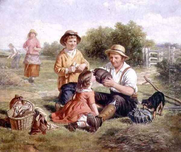 Hayfield Oil Painting by William Hemsley