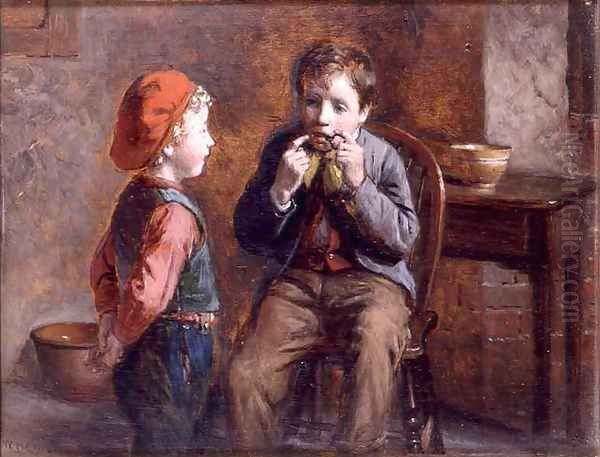 Teaching a Lesson Oil Painting by William Hemsley