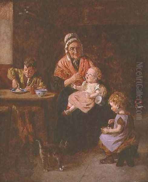 Grannys Charge Oil Painting by William Hemsley