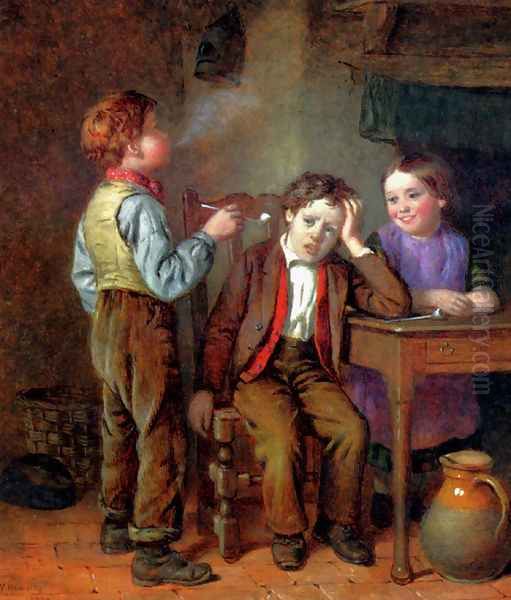 The First Pipe Oil Painting by William Hemsley