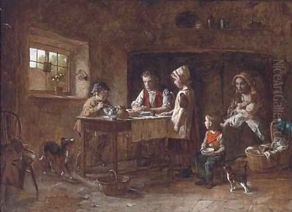 Grace before meal Oil Painting by William Hemsley