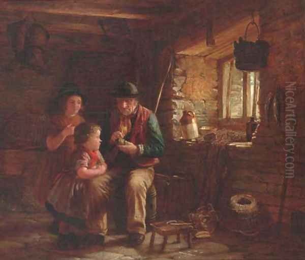 The Fisherman's Hut, Cornwall Oil Painting by William Hemsley