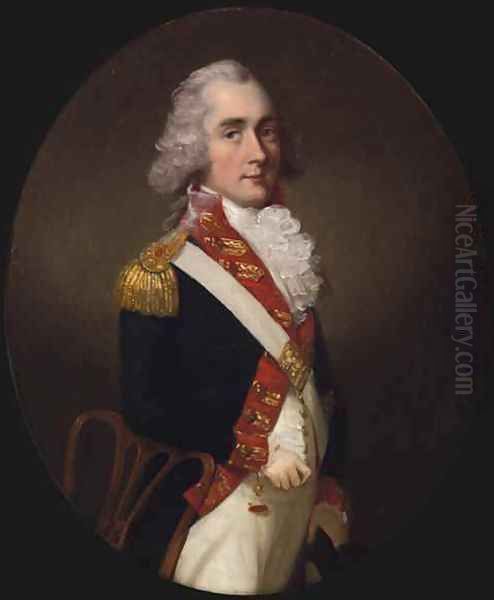 Portrait of an Officer of the East India Company Army Oil Painting by Thomas Hickey