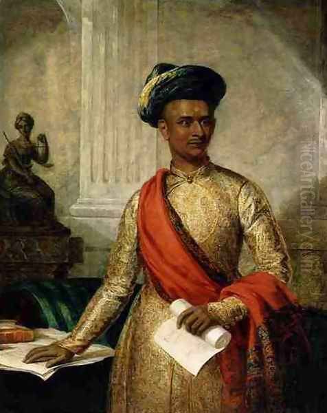 Purniya Chief Minister of Mysore Oil Painting by Thomas Hickey