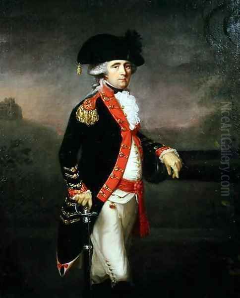 Portrait of an Officer of the Bengal Artillery Oil Painting by Thomas Hickey