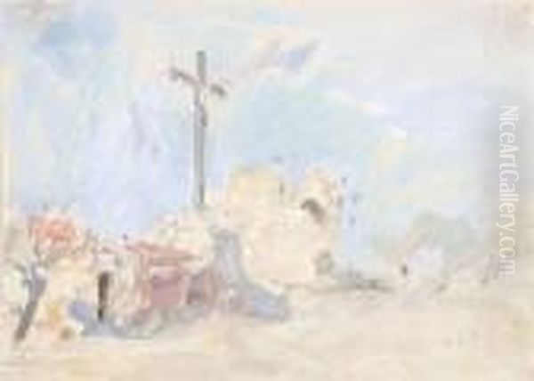 Crucifix Oil Painting by Hercules Brabazon Brabazon