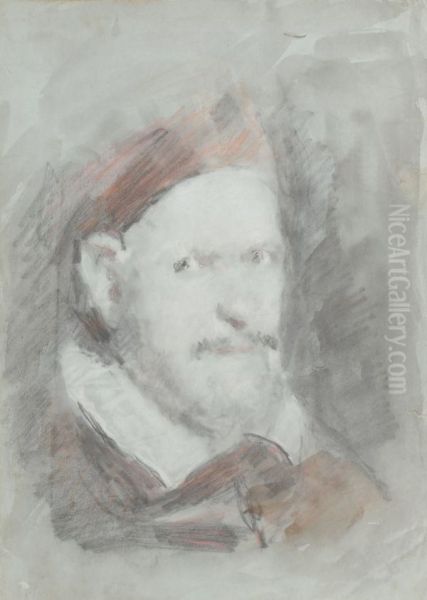 Portrait Studies (after Velazquez) Oil Painting by Hercules Brabazon Brabazon