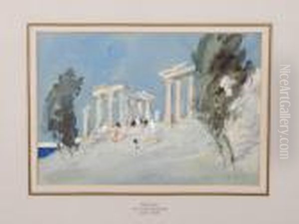 Paestum Oil Painting by Hercules Brabazon Brabazon