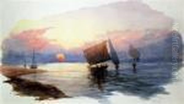 Sunset On The Nile Oil Painting by Hercules Brabazon Brabazon