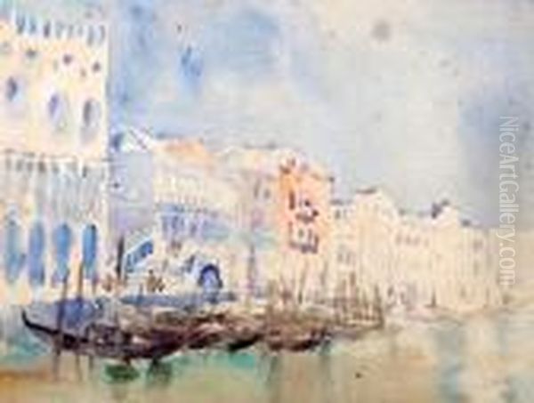 The Dogana, Venice Oil Painting by Hercules Brabazon Brabazon