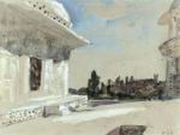 The Tomb Of Akbar The Great, Agra Oil Painting by Hercules Brabazon Brabazon