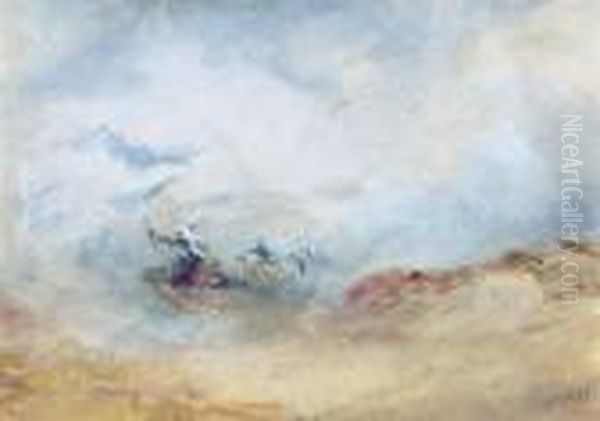 Crossing The Desert In A Storm Oil Painting by Hercules Brabazon Brabazon