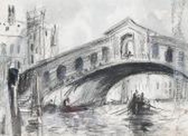 The Rialto Bridge, Venice Oil Painting by Hercules Brabazon Brabazon