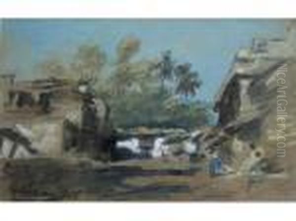 A View Of Aurangabad Oil Painting by Hercules Brabazon Brabazon