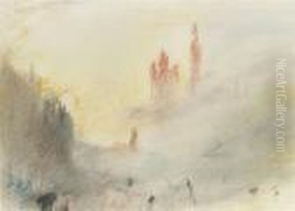 A Souvenir Of Turner: The Rhine Oil Painting by Hercules Brabazon Brabazon