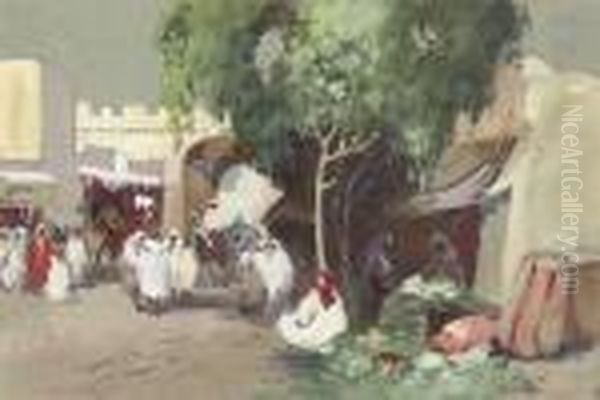 Grand Rue, Kairouan, Tunisia Oil Painting by Hercules Brabazon Brabazon