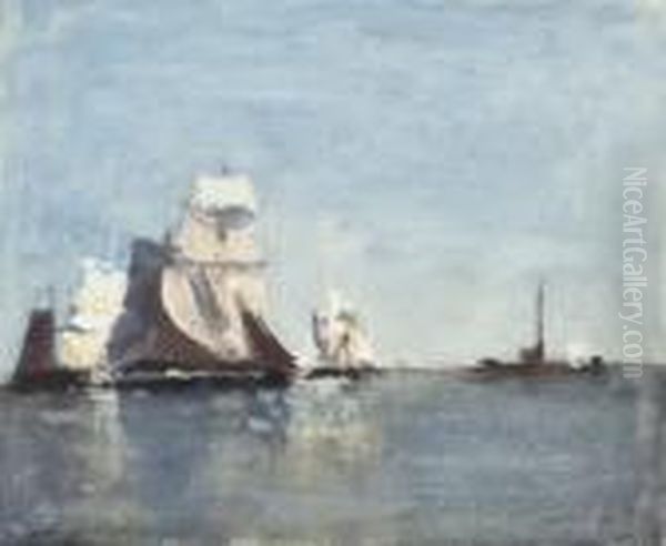 Shipping Oil Painting by Hercules Brabazon Brabazon