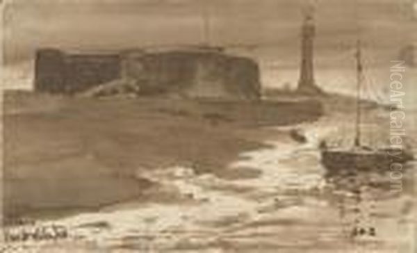 New Brighton Fort Oil Painting by Hercules Brabazon Brabazon