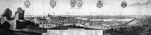 View of Prague Oil Painting by Wenceslaus Hollar