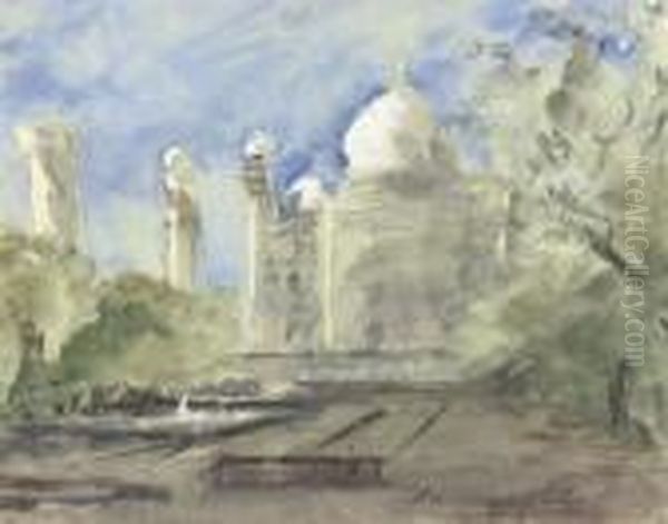 A Temple At Aurangabad Oil Painting by Hercules Brabazon Brabazon