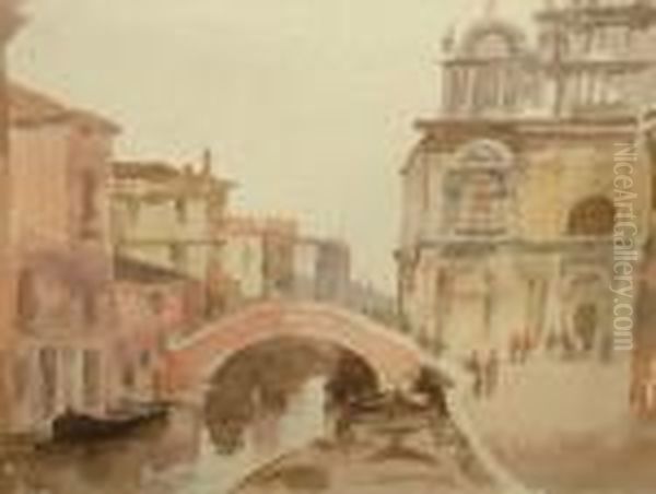 Rio De Mendicante, Venice Oil Painting by Hercules Brabazon Brabazon