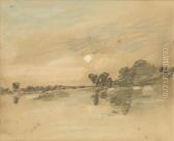 Brabazon Landscape Study Oil Painting by Hercules Brabazon Brabazon