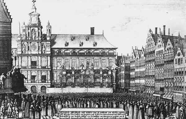 Proclamation of the peace of Westphalia in 1648 Oil Painting by Wenceslaus Hollar