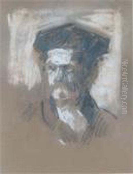 Portrait Head After Ribot Oil Painting by Hercules Brabazon Brabazon