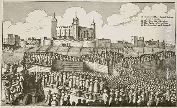 Execution of Strafford Oil Painting by Wenceslaus Hollar